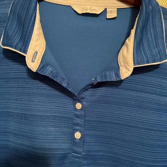 LADY HAGEN~ATHLETIC GOLF SHIRT~BLUE~LG - Picture 5 of 7